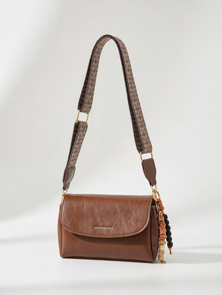 The Woven Strap Shoulder Bag — Artisan-Woven Strap PU Leather Small Shoulder Bag