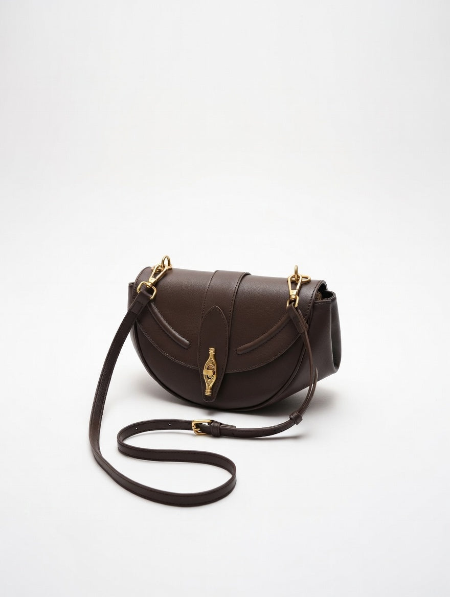 The Vintage Saddle Bag — Heritage-Inspired PU Leather Small Saddle Shoulder Bag 3