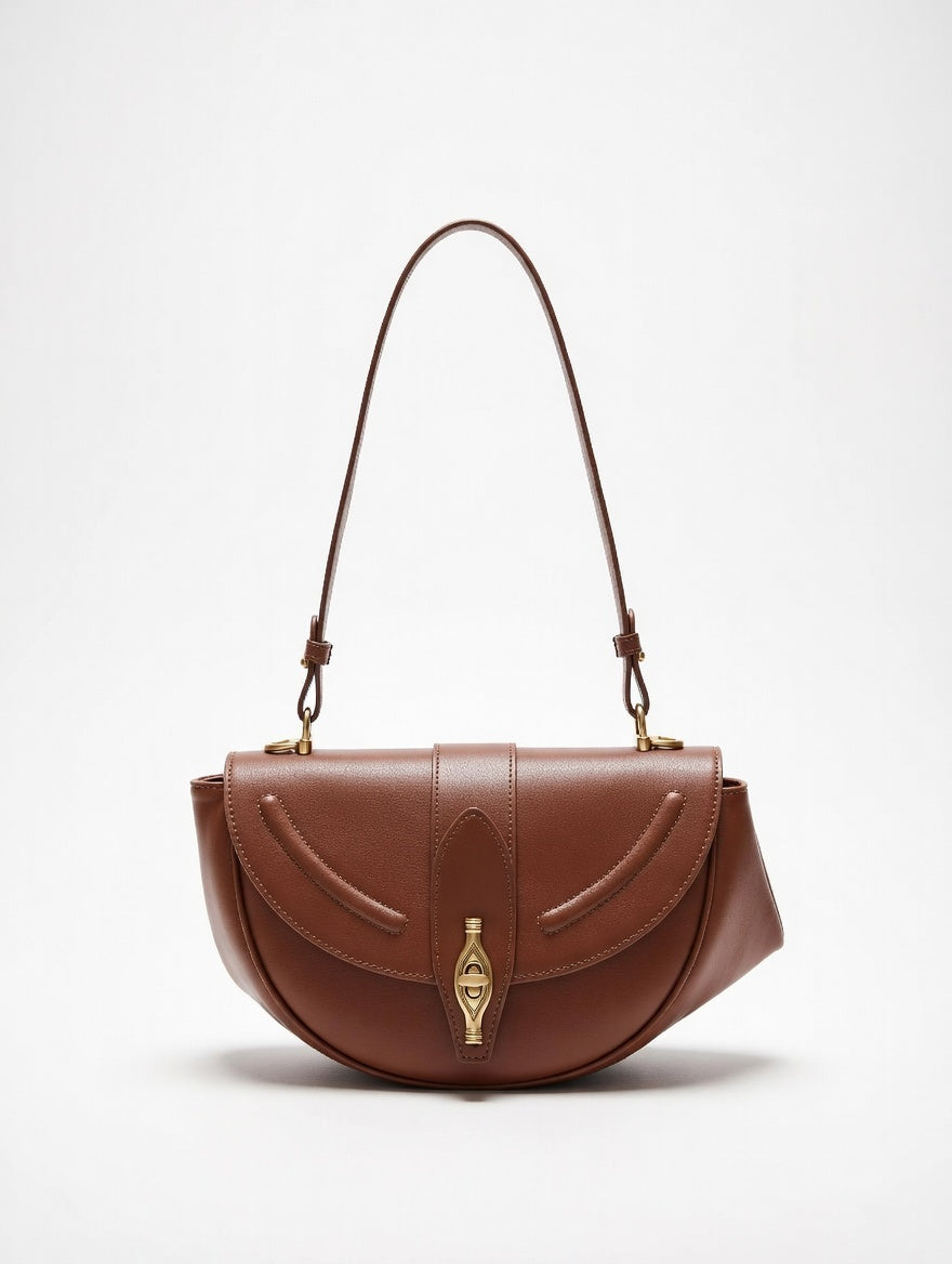 The Vintage Saddle Bag — Heritage-Inspired PU Leather Small Saddle Shoulder Bag