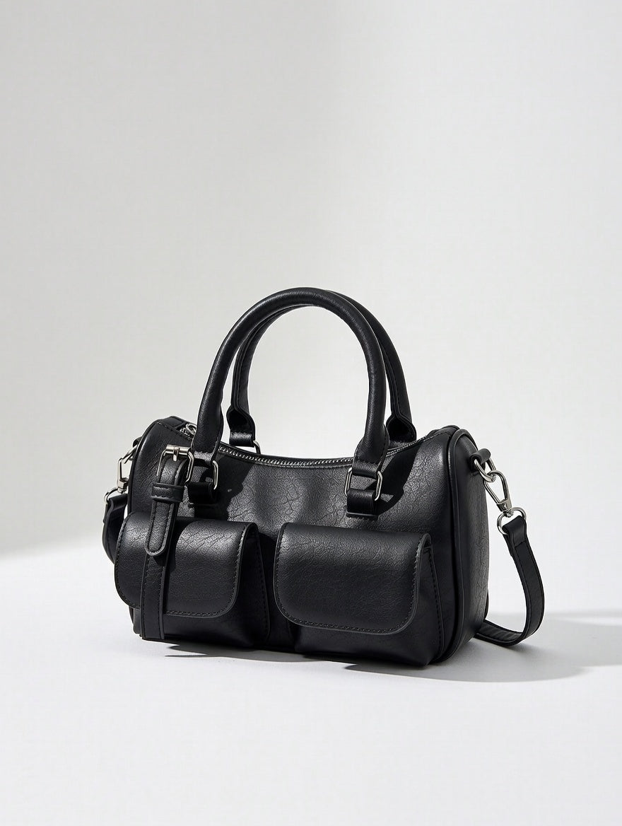 The Vintage Boston Bag — Heritage-Inspired PU Leather Mini Boston Handbag