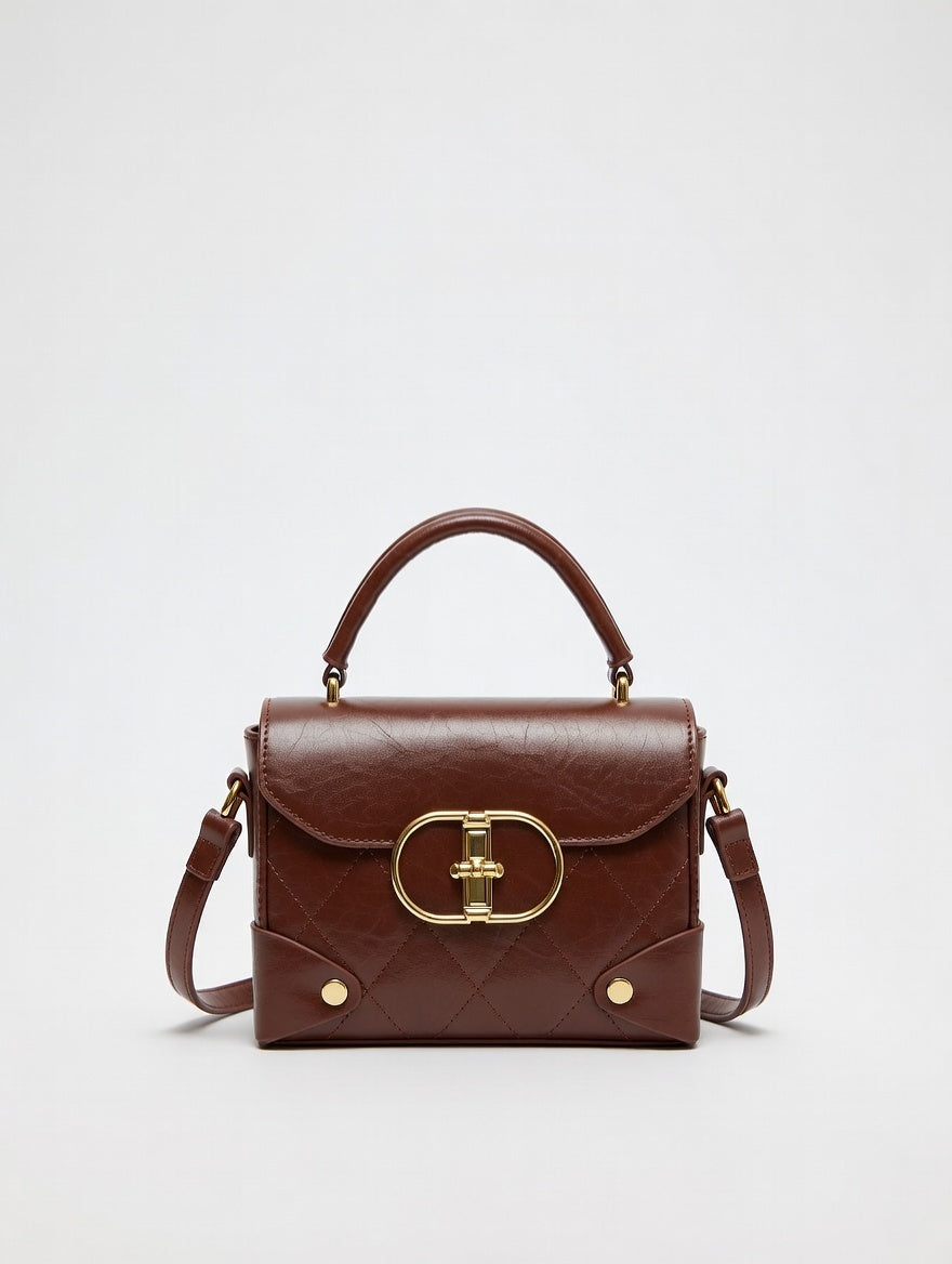 The Quilted Crossbody Bag — Quilted PU Leather Small Top Handle Crossbody Bag 2