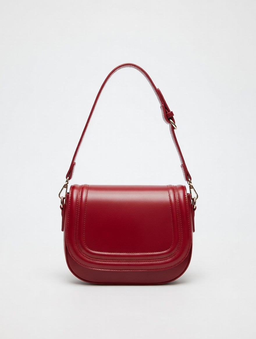 The Saddle Crossbody Bag — Vintage-Inspired Vegan Leather Medium Saddle Crossbody