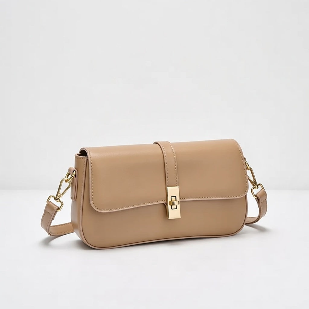 The Golden Buckle Crossbody — Rectangular PU Leather Small Crossbody Bag with Golden Buckle 2