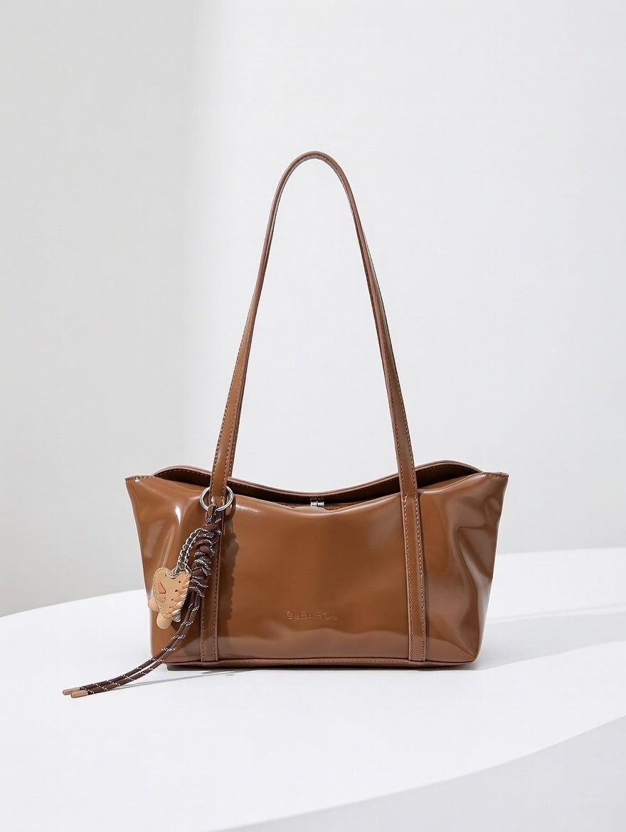 The Refined Shoulder Bag — Structured PU Leather Medium Shoulder Bag in Three Considered Colorways