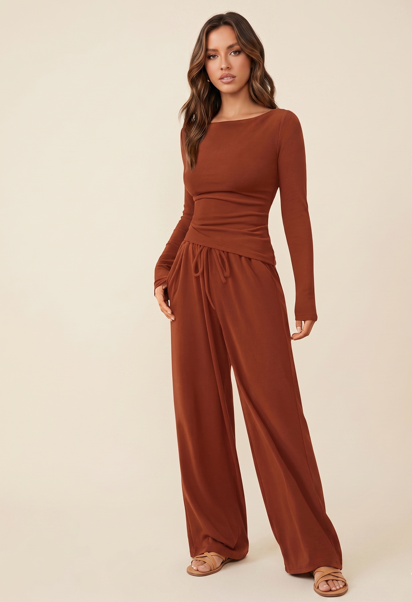 The Spectrum Set — Long Sleeve Top & Wide-Leg Pants