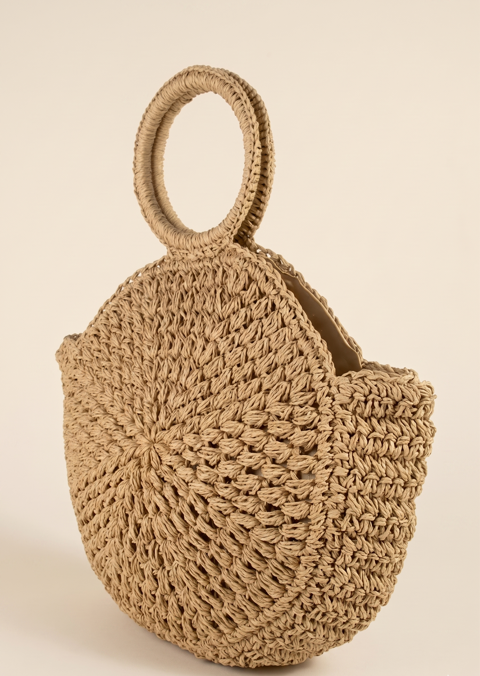 Feletin Luxe Artisan Braided Circle-Handle Natural-Straw Medium Tote Handbag | 2 Colourways | One Size