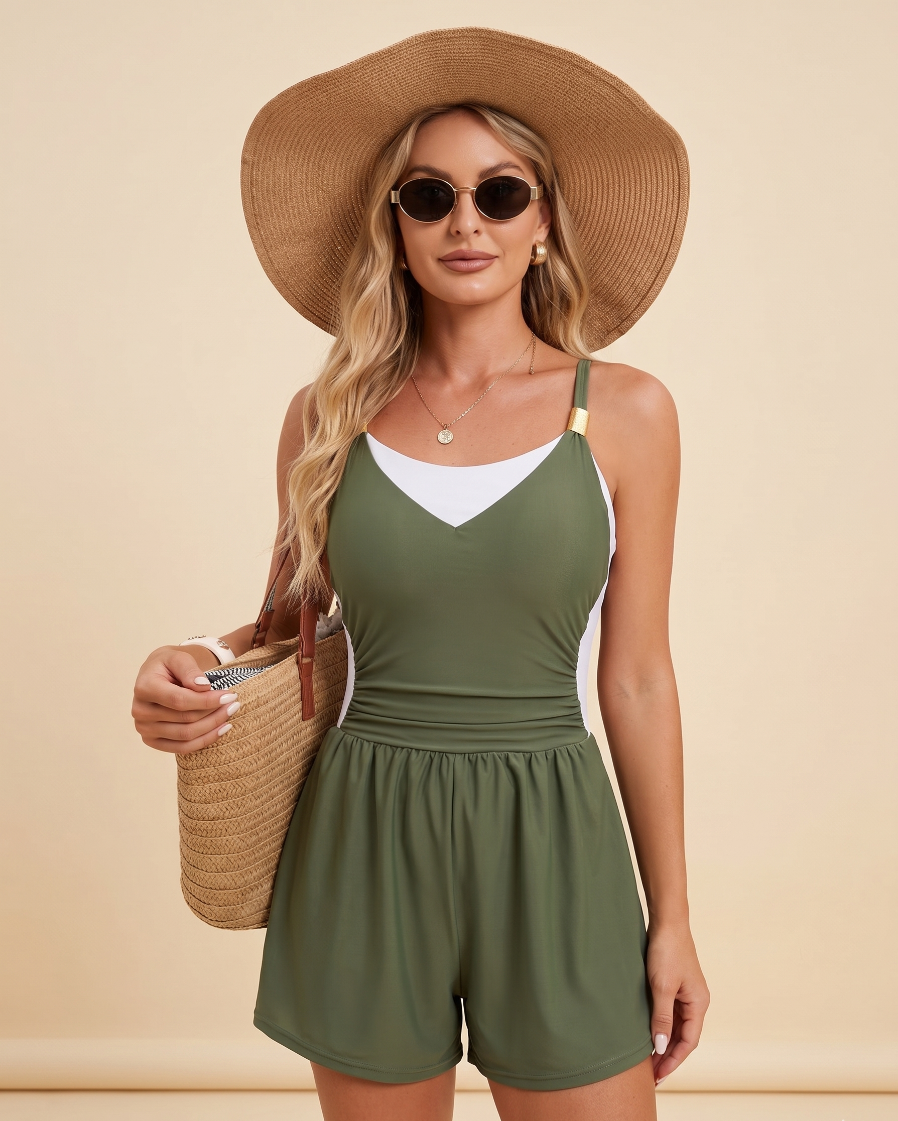 Feletin Luxe Color Block Adjustable-Strap Pocketed One-Piece Swimsuit | 6 Colourways | Sizes S–2XL