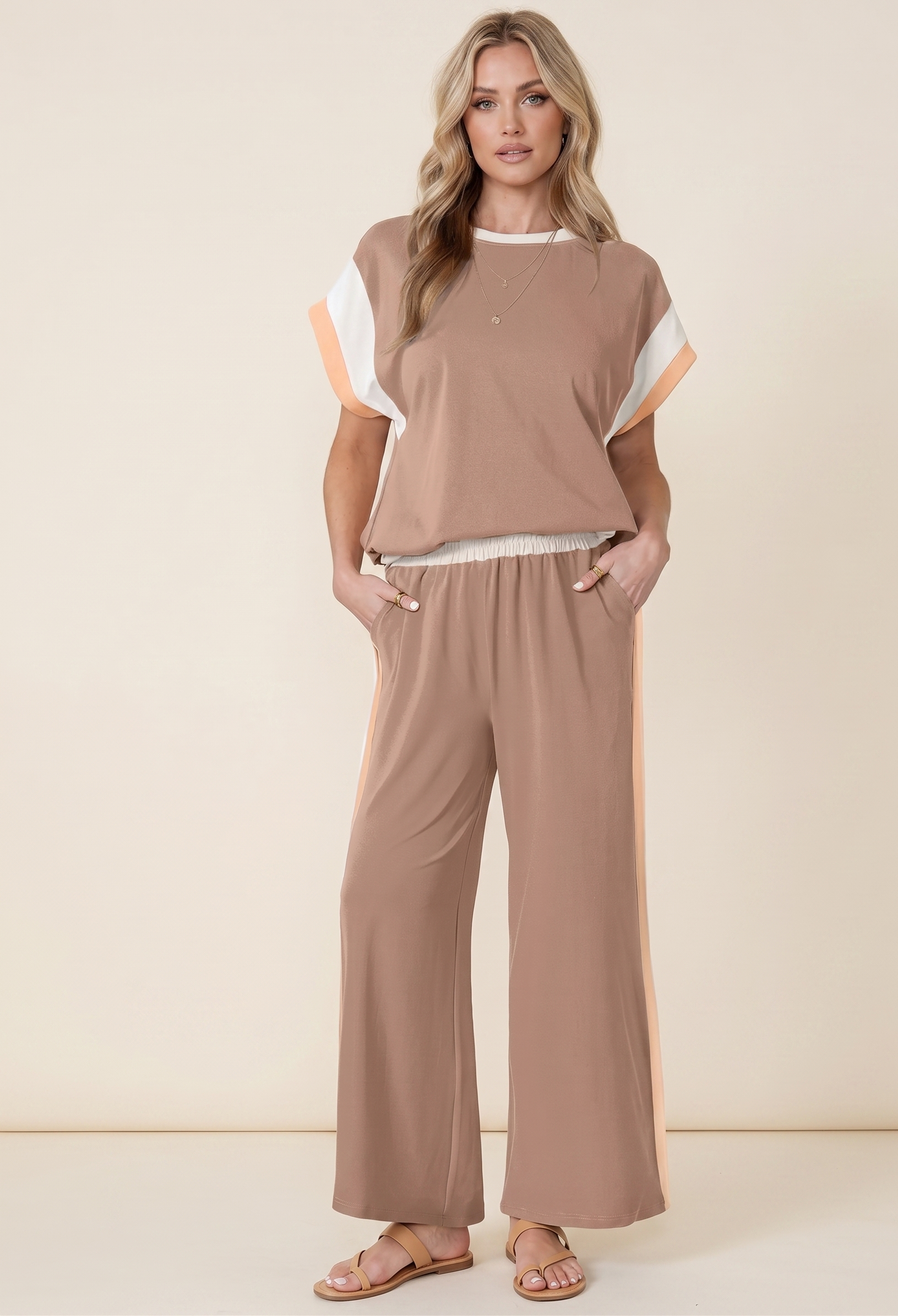 The Colour Block Set — Colour Block Detail Top & Pants