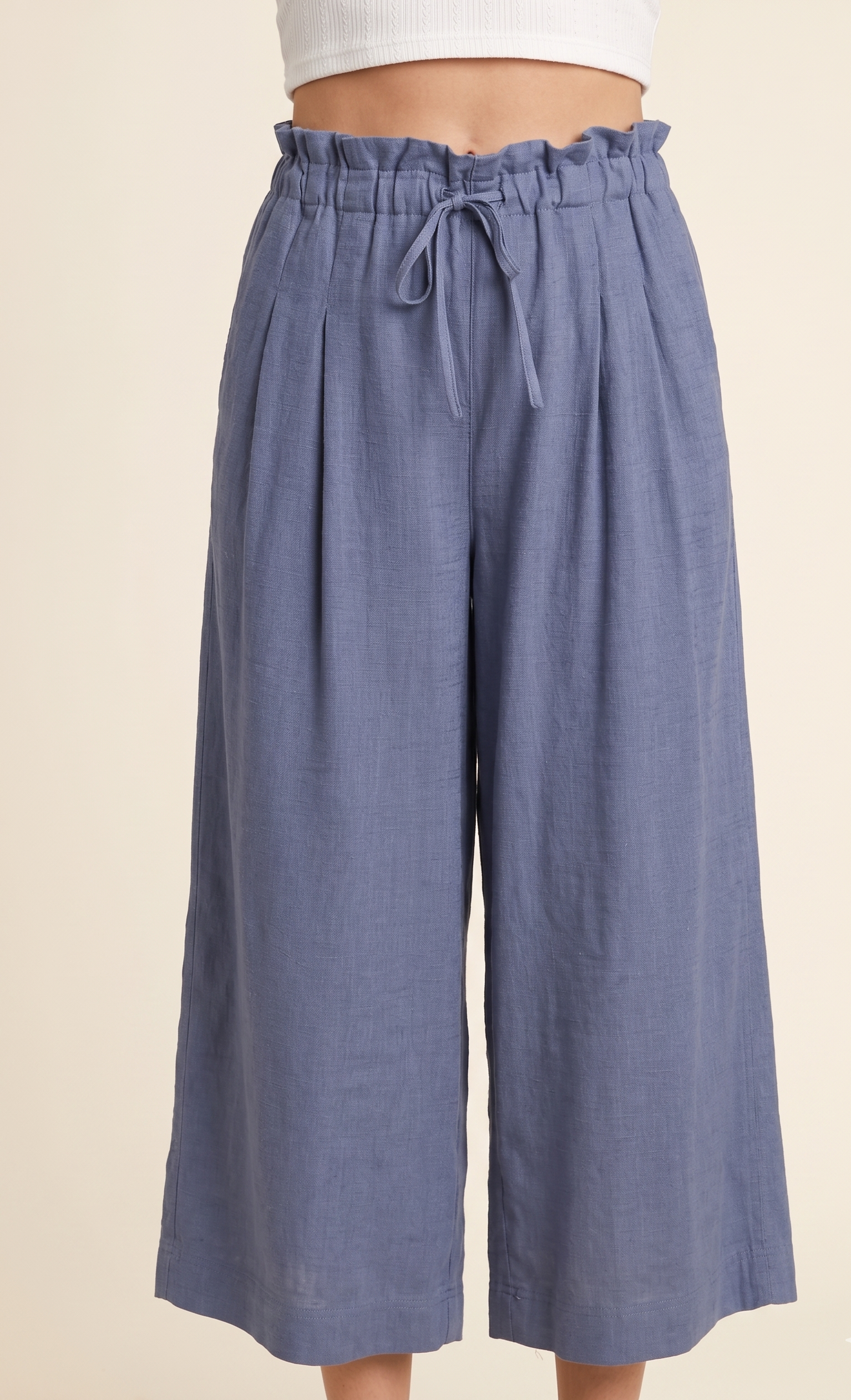 Feletin Linen Reverie Paperbag Wide Fit Drawstring Pants