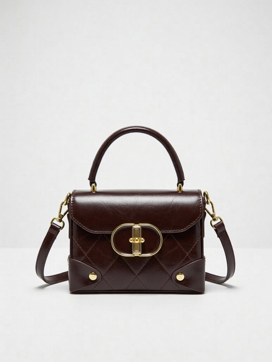 The Quilted Crossbody Bag — Quilted PU Leather Small Top Handle Crossbody Bag 3