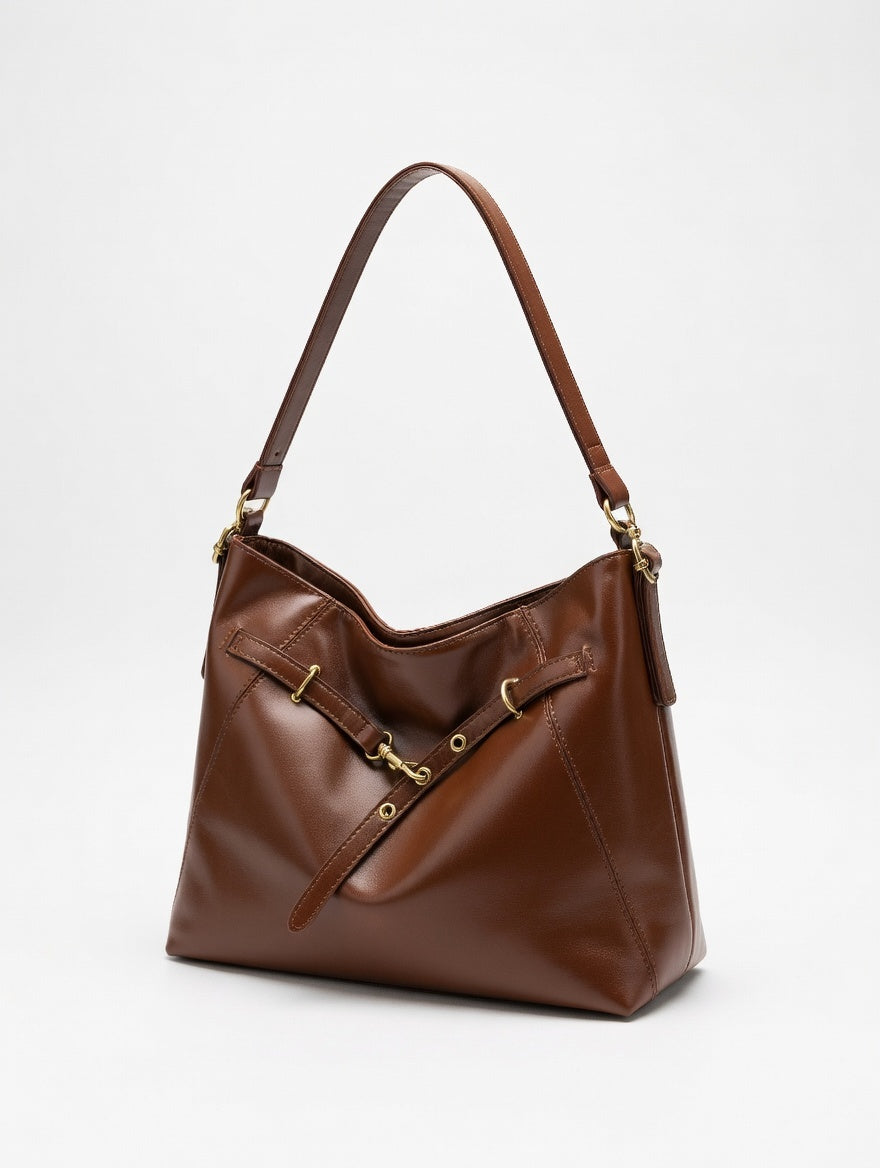 The Vintage Large Crossbody — Heritage-Inspired PU Leather Large Crossbody Bag