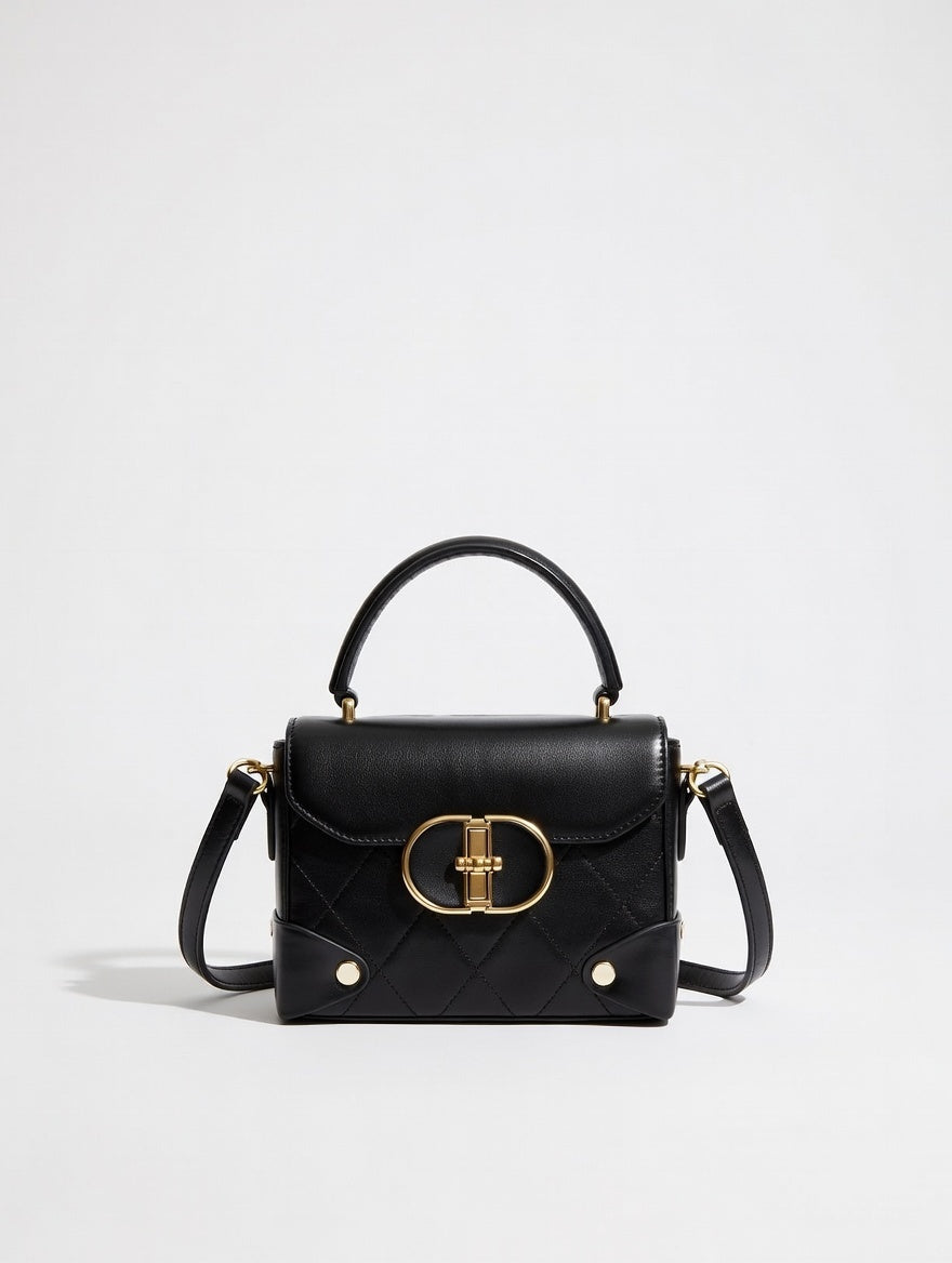 The Quilted Crossbody Bag — Quilted PU Leather Small Top Handle Crossbody Bag