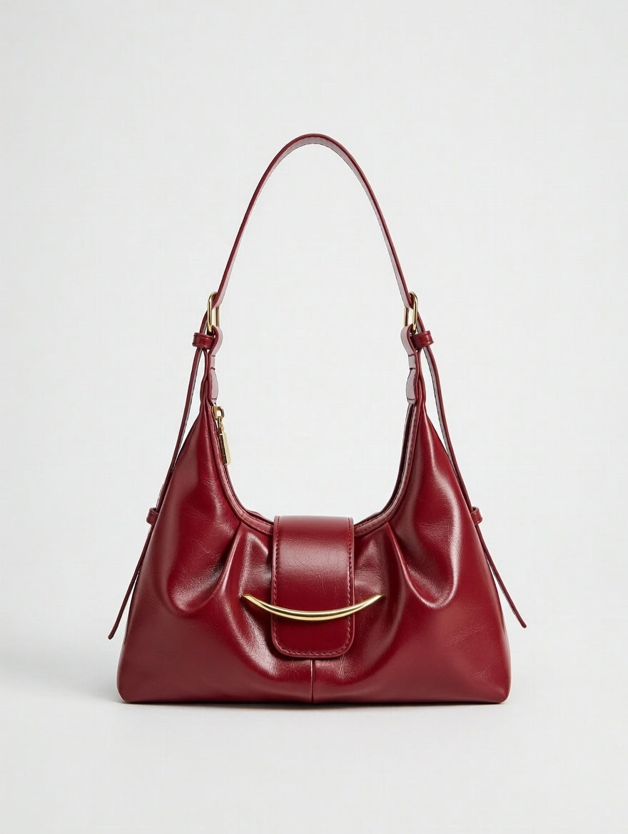 The Colour-Pop Shoulder Bag — Structured PU Leather Medium Shoulder Bag with Adjustable Strap