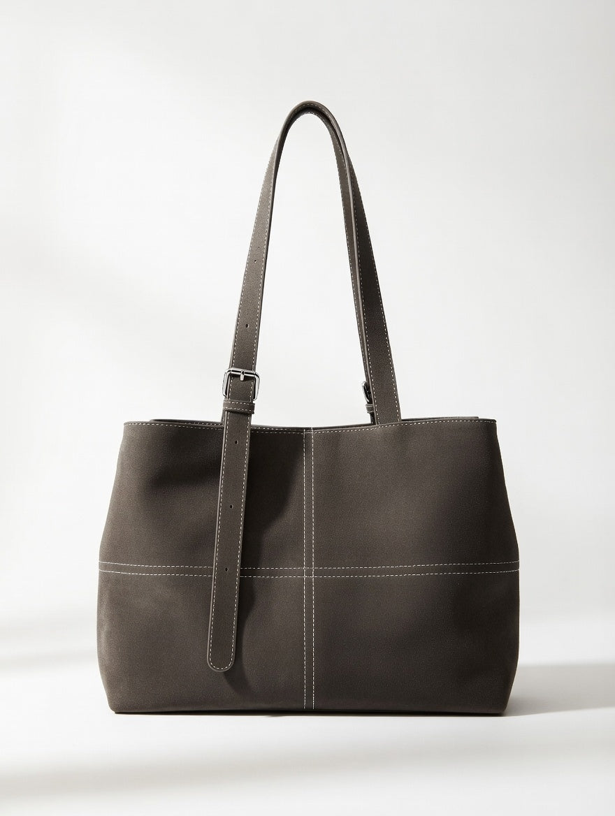 The Statement Tote Bag — Structured PU Leather Large Tote Bag