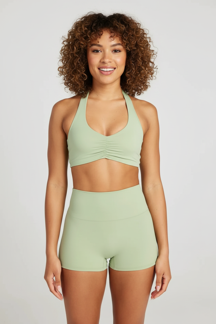 Sage Green Activewear Fashion Portrait